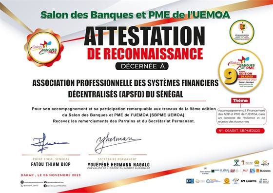 Salon des Banques et des PME de l'UEMOA (SBPME) — 01 APSFD