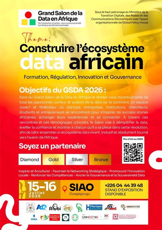 GSDA – Grand Salon de la Data en Afrique — flyer avec partenaire A5