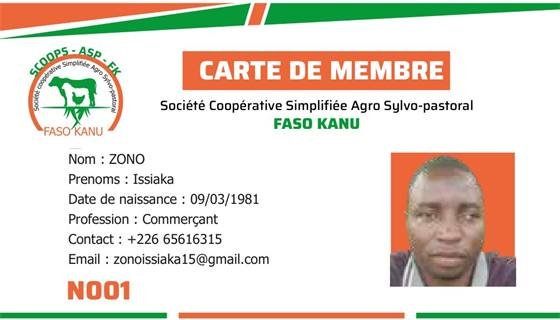 SCOOPS-ASP Faso Kanu — Carte de membre Draft 01