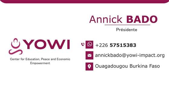 YOWI – Association Femme d'Impact — Carte de visite YOWI