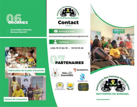 AFHBB – Association des Femmes Handicapées Battantes du Burkina — Depliant AFHBB