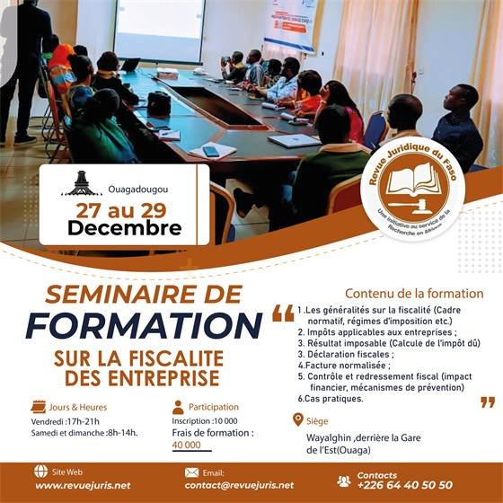 Revue Juridique du Faso — Formation RJF 05