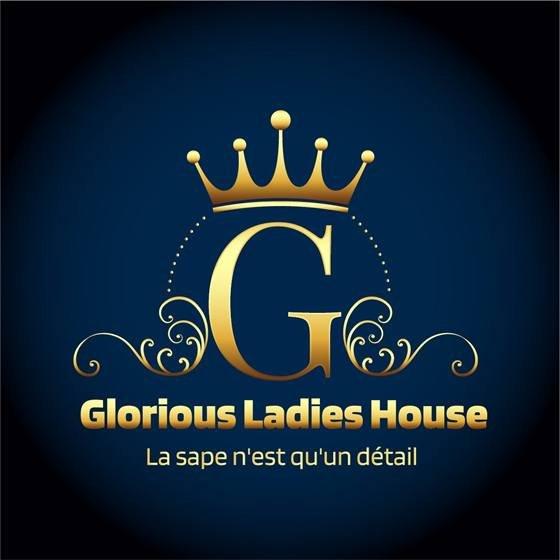Glorious Ladies House — logo gold fond degradé blue