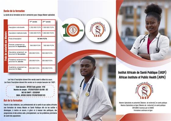 IASP – Institut Africain de Santé Publique — Depliant 2023