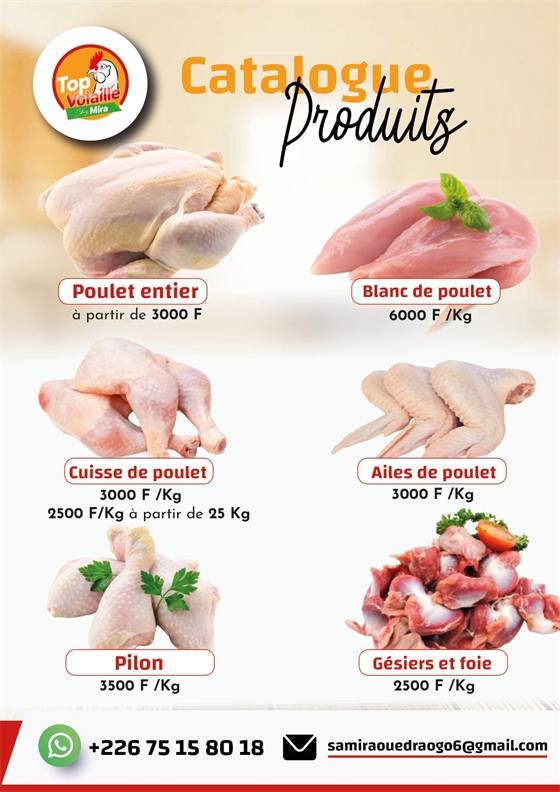 Top Volaille chez Mira — Catalogue produits TOP volaille chez mira