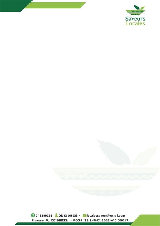 Saveurs Locales — sv letterhead